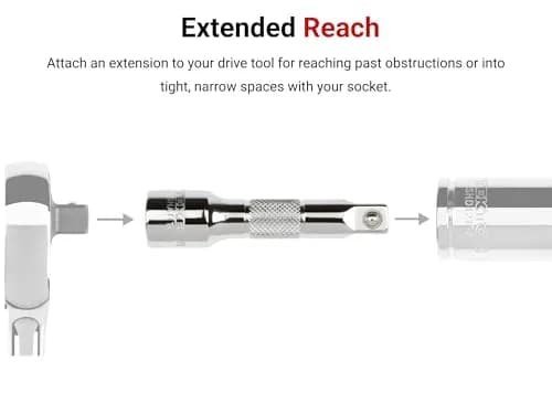 TEKTON 1/4 Inch Drive x 12 Inch Extension | Heavy-Duty Power Tool Accessory thumbnail 3