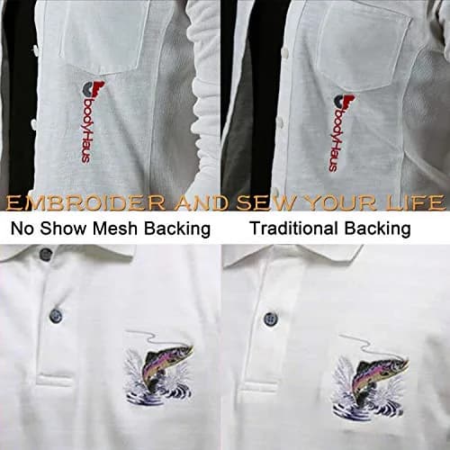 New brothread No Show Mesh Embroidery Stabilizer 10" x 10 Yd Roll | Permanent Support for Stretchy Knits thumbnail 5