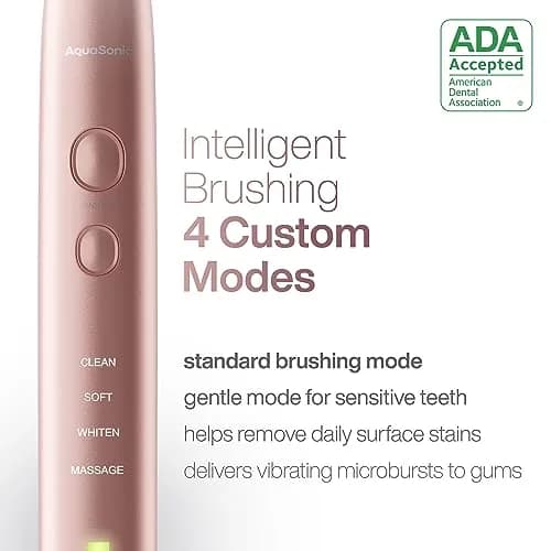 Aquasonic Vibe Series Ultra-Whitening Toothbrush – ADA Accepted Electric Toothbrush 1 Count (Pack of 1) | 40,000 VPM Motor & Wireless Charging thumbnail 4