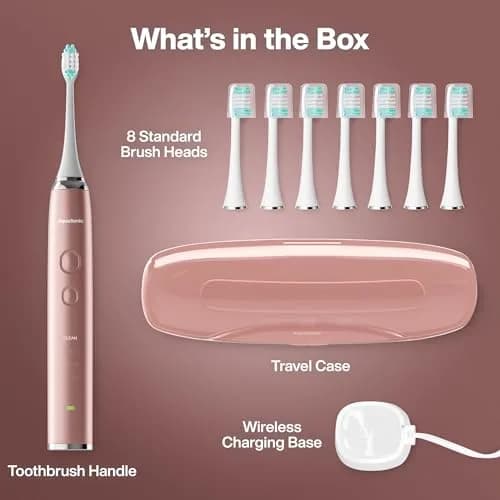 Aquasonic Vibe Series Ultra-Whitening Toothbrush – ADA Accepted Electric Toothbrush 1 Count (Pack of 1) | 40,000 VPM Motor & Wireless Charging thumbnail 7