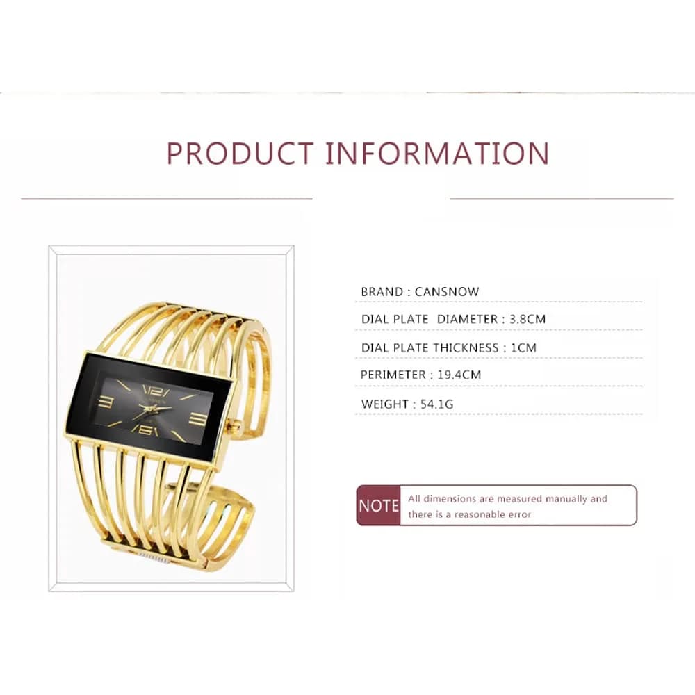 Weicam Women's Quartz Watch Silver Rectangular Dial Hollow Bracelet 38mm Case | Luxury Analog Watch for Ladies - view 4