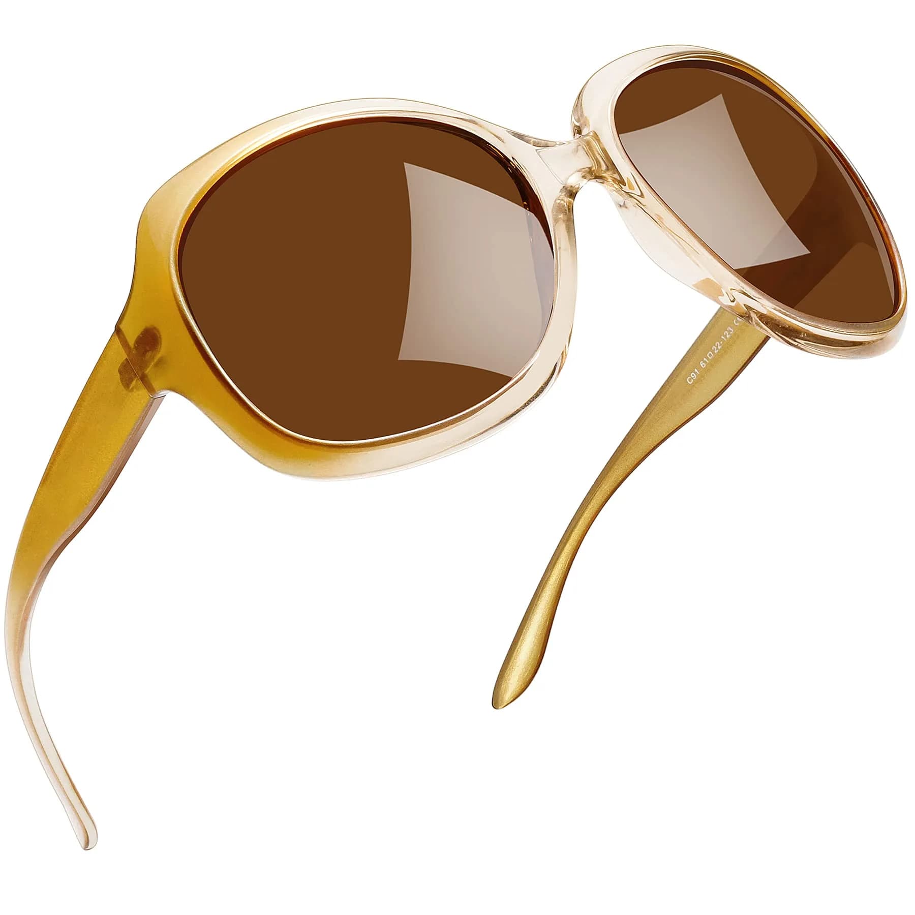 Joopin Oversized Butterfly Sunglasses for Women | Polarized UV400 Protection — B08-champagne/Brown