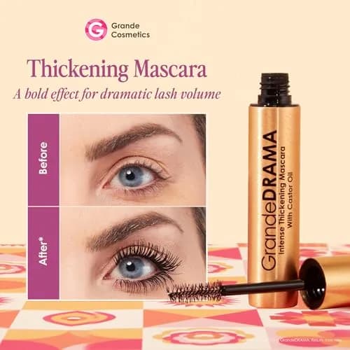 Grande Cosmetics GrandeDRAMA Intense Thickening Mascara 0.3 Fl Oz | Lush, Dense, Glossy Lashes with Castor Oil thumbnail 2