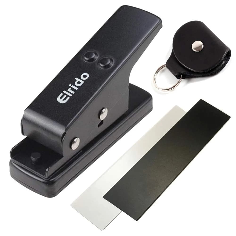 Elrido Guitar Picks Maker DIY Kit | Make Your Own Guitar Picks from Plastic Up to 1mm Thick — Black