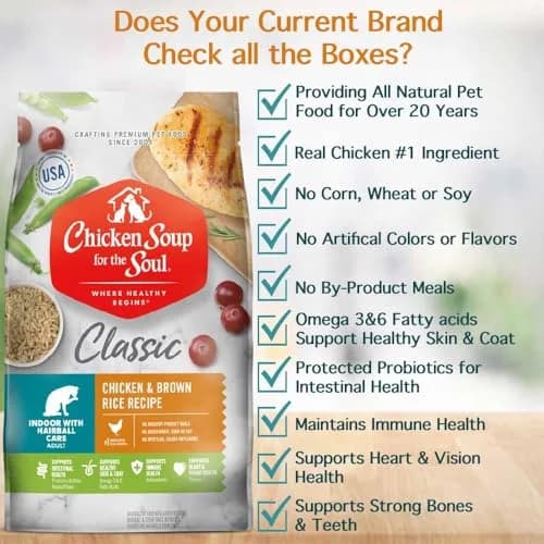 Chicken Soup for the Soul Indoor Cat Food 4.5lb | Supports Hairball & Digestive Health thumbnail 3
