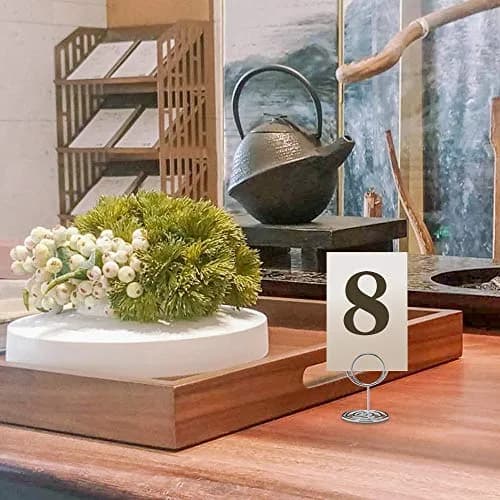 Jofefe Silver 20pcs Mini Place Card Holders with Ring Design | Elegant Table Number Stands for Weddings & Parties thumbnail 5