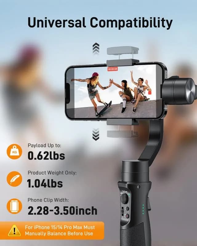 Hohem iSteady Mobile Plus Phone Gimbal with Ultra-Wide-Angle Mode | 3-Axis Stabilizer for Smooth Video Capture thumbnail 10