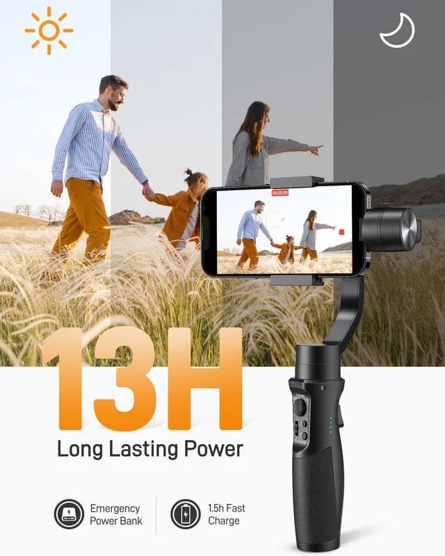 Hohem iSteady Mobile Plus Phone Gimbal with Ultra-Wide-Angle Mode | 3-Axis Stabilizer for Smooth Video Capture thumbnail 8