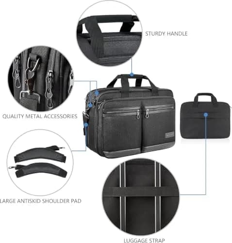 KROSER 17.3 Inch Laptop Computer Bag | Water-Repellent Briefcase with RFID Protection thumbnail 6