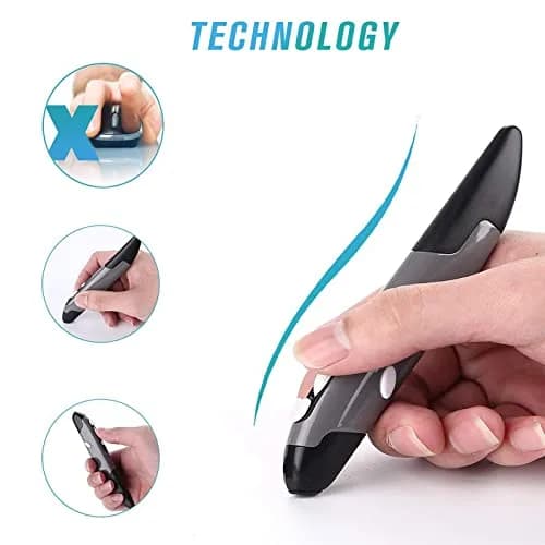 lychee Wireless Optical Pocket Pen Mouse Grey | 1600 DPI Adjustable for PC Laptop Notebook Computer Mac thumbnail 5