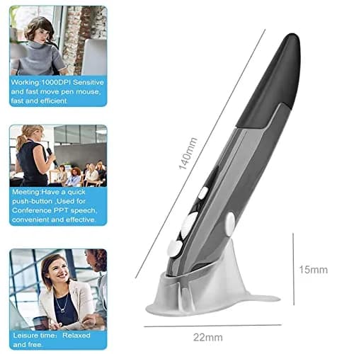 lychee Wireless Optical Pocket Pen Mouse Grey | 1600 DPI Adjustable for PC Laptop Notebook Computer Mac thumbnail 6