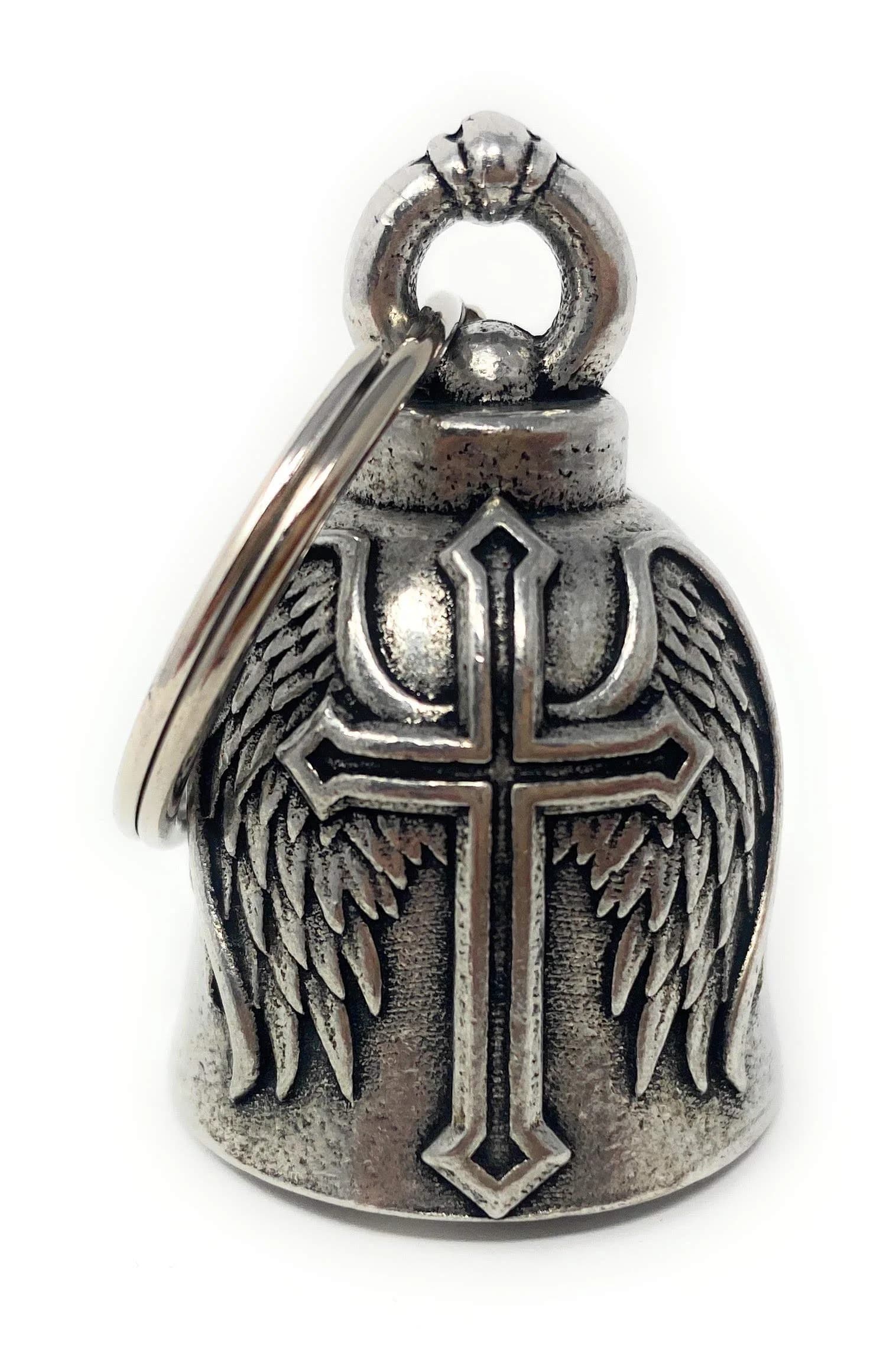 Bravo Bells Cross Wing Motorcycle Biker Ride Bell Keychain | Good Luck Charm - main product image