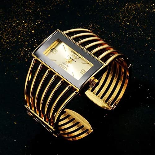 Weicam Women's Quartz Watch with Rectangular Dial & Gold Alloy Bracelet (38mm Case) | Luxury Analog Wristwatch for Ladies thumbnail 4