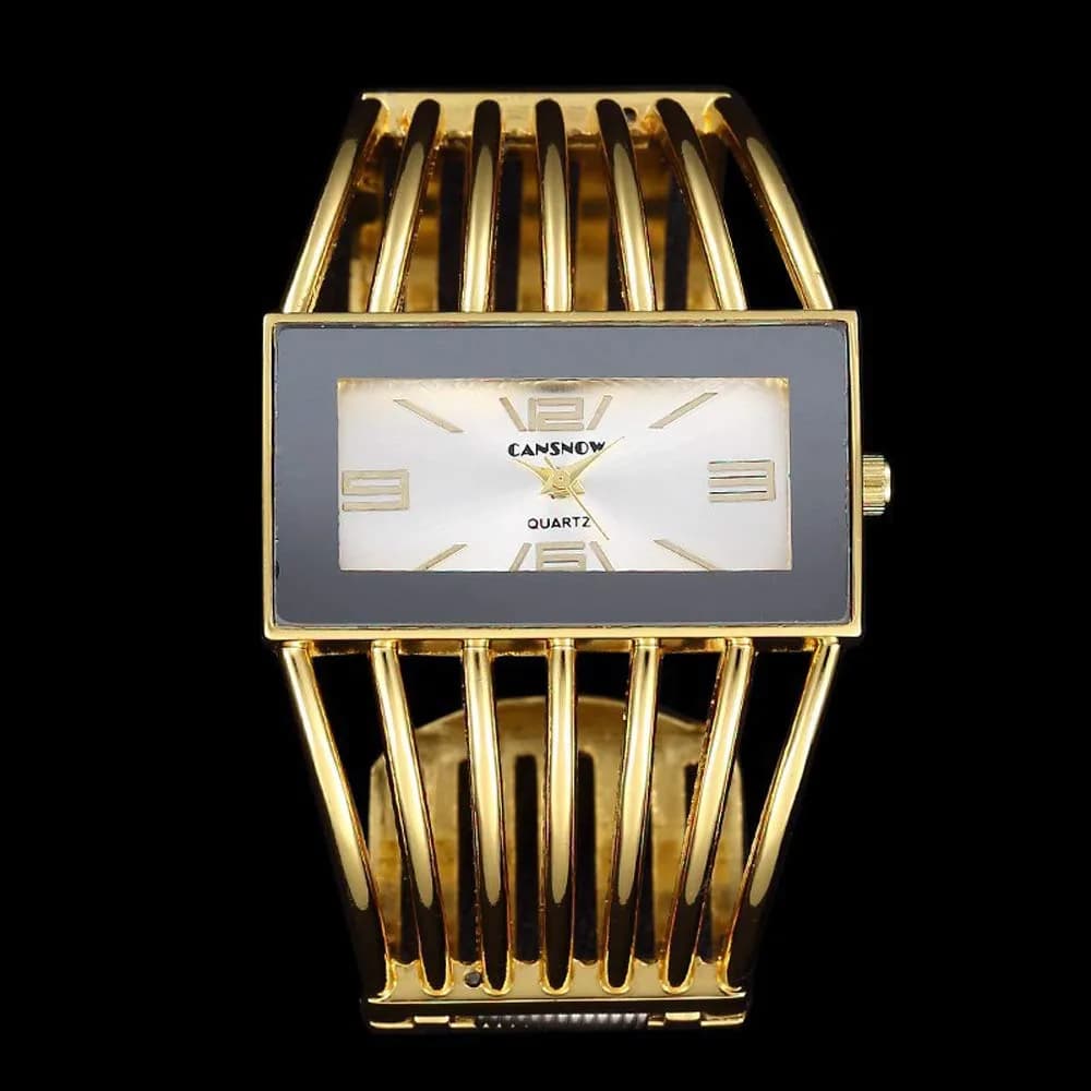 Weicam Women's Quartz Watch with Rectangular Dial & Gold Alloy Bracelet (38mm Case) | Luxury Analog Wristwatch for Ladies - view 3