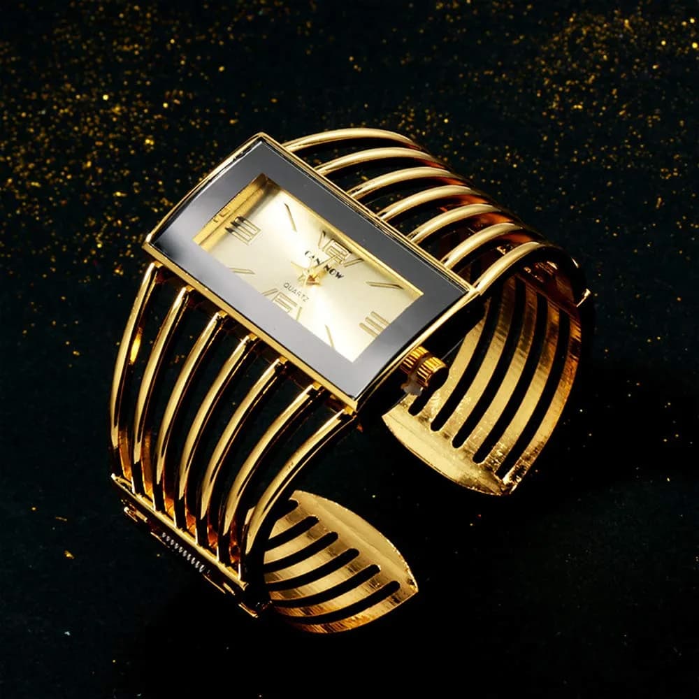 Weicam Women's Quartz Watch with Rectangular Dial & Gold Alloy Bracelet (38mm Case) | Luxury Analog Wristwatch for Ladies - view 4