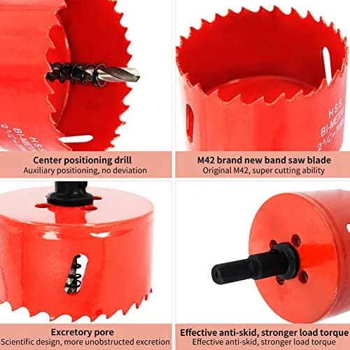 Laiwei Hole Saw Drill Bit 6-1/2" (165mm) | High-Speed Bi-Metal Cutter for Wood & PVC thumbnail 4