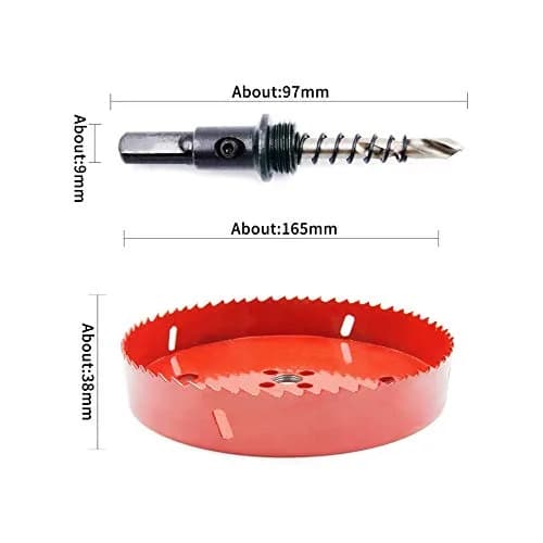 Laiwei Hole Saw Drill Bit 6-1/2" (165mm) | High-Speed Bi-Metal Cutter for Wood & PVC thumbnail 3