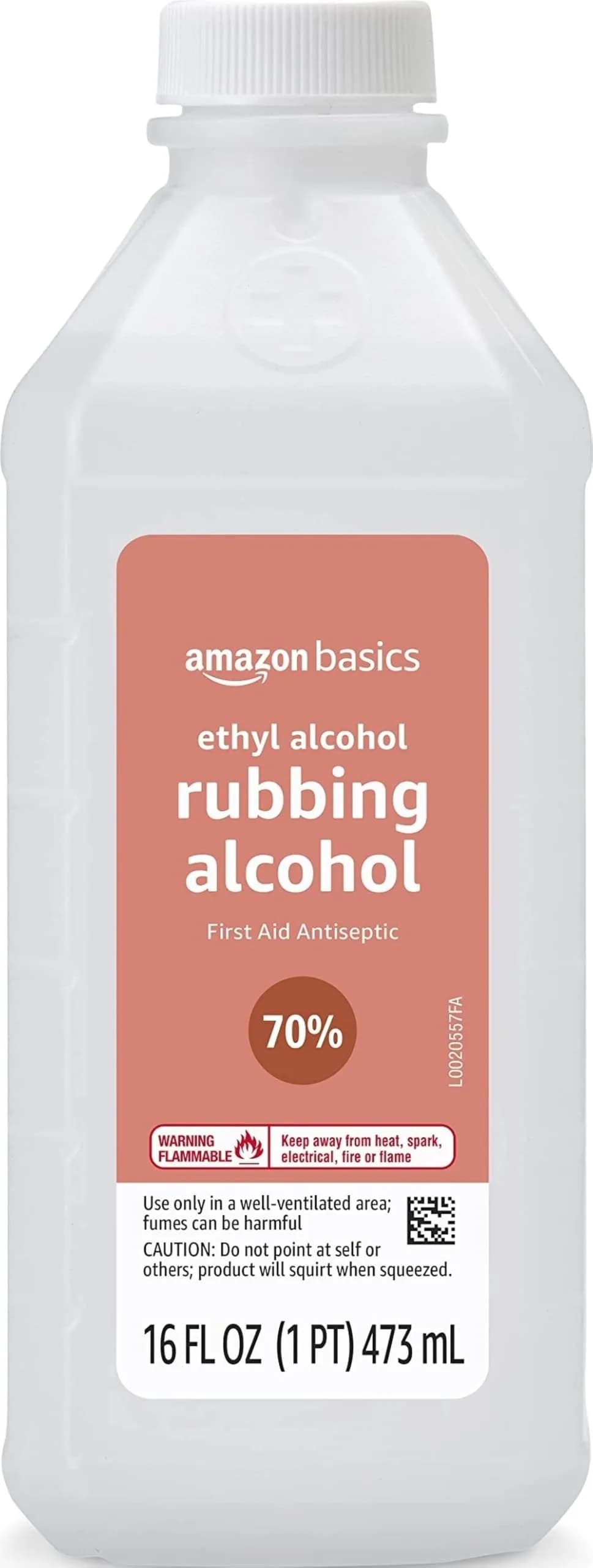 Amazon Basics 70% Ethyl Rubbing Alcohol Antiseptic 473ml (16 Fl Oz) | For Cuts, Scrapes, and Burns - main product image