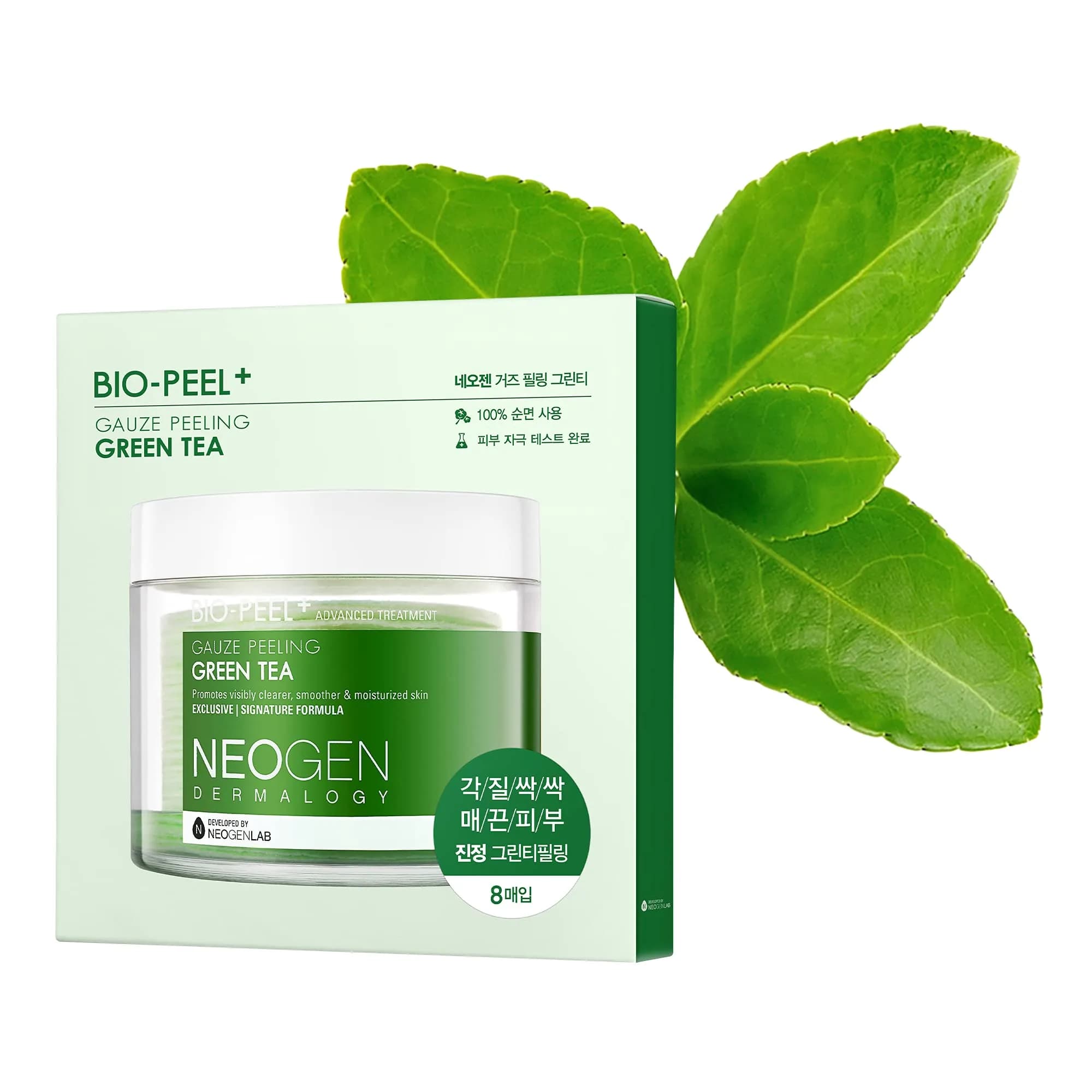 DERMALOGY by NEOGENLAB Bio-Peel Gauze Peeling Pads, Green Tea, 8 Count - main product image