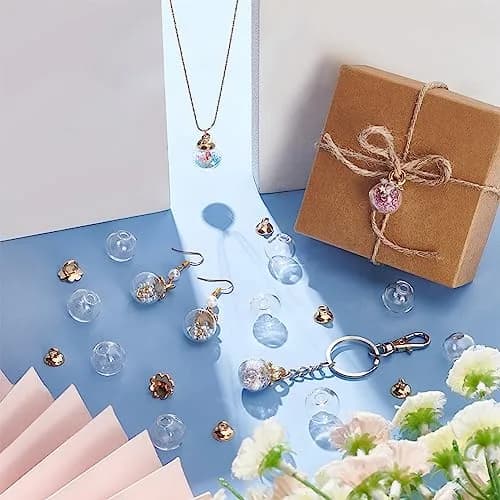 PH PandaHall 30pcs 16mm Clear Glass Globe Bottle Wish Glass Ball Bottles for DIY Pendant Charms Stud Earring Making thumbnail 6