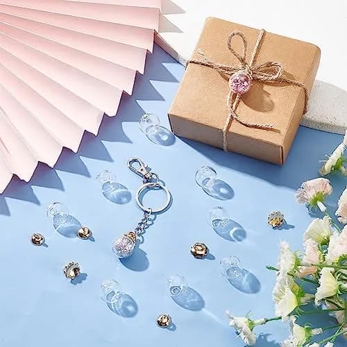 PH PandaHall 30pcs 16mm Clear Glass Globe Bottle Wish Glass Ball Bottles for DIY Pendant Charms Stud Earring Making thumbnail 2