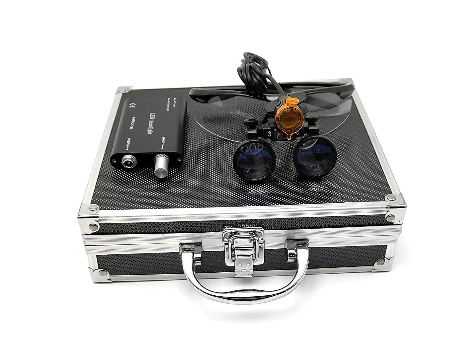 EAST 3.5X 420mm Surgical Binocular Loupes & LED Head Light | Optical Glass, 15000+ Lux, 5+ Hour Battery (Black)