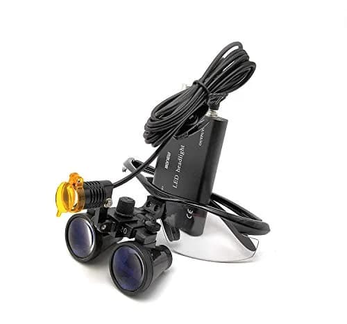 EAST 3.5X 420mm Surgical Binocular Loupes & LED Head Light | Optical Glass, 15000+ Lux, 5+ Hour Battery (Black) thumbnail 4