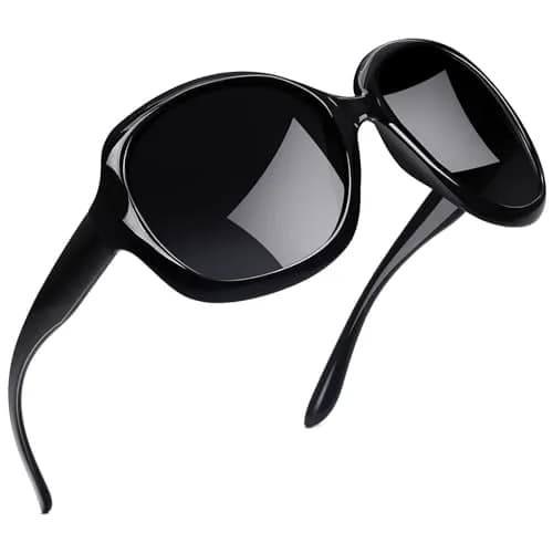 Joopin Oversized Butterfly Sunglasses for Women | Polarized UV400 Protection — B01-black/Black