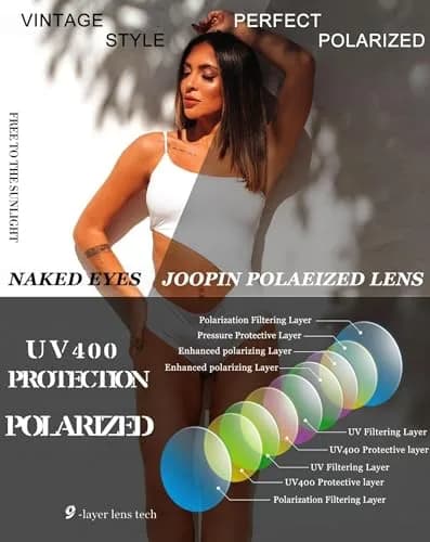 Joopin Oversized Butterfly Sunglasses for Women | Polarized UV400 Protection thumbnail 5