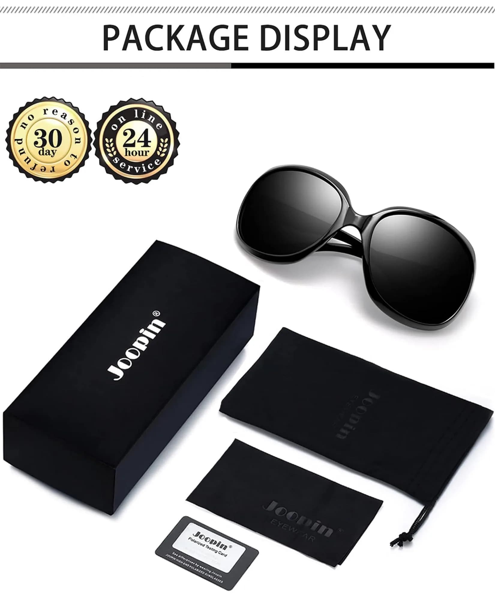 Joopin Oversized Butterfly Sunglasses for Women | Polarized UV400 Protection - view 6