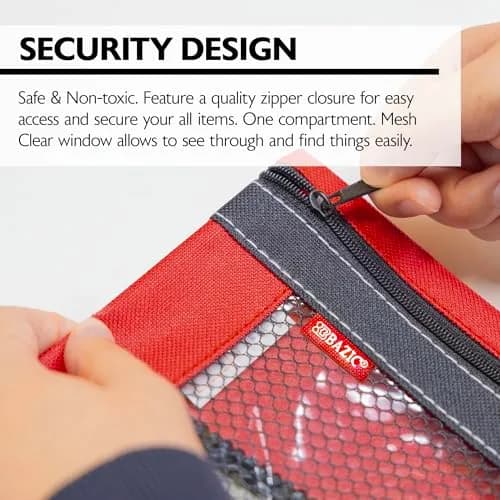 BAZIC PRODUCTS 3-Ring Pencil Pouch with Mesh Window | Durable Organizer for School & Office thumbnail 4