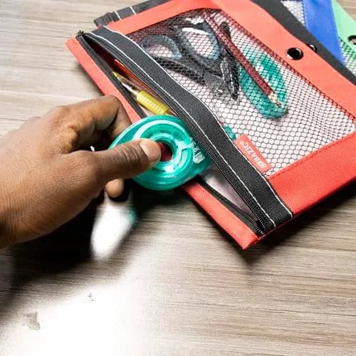 BAZIC PRODUCTS 3-Ring Pencil Pouch with Mesh Window | Durable Organizer for School & Office thumbnail 7