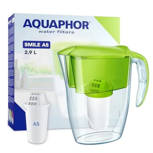 AQUAPHOR Smile Compact Fridge Water Filter Jug 2.9 L | Reduces Limescale & Heavy Metals thumbnail 1