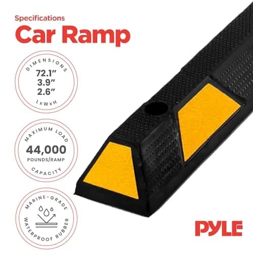 Pyle Heavy Duty Rubber Parking Lot Stopper 72 Inch | Extra Wide Vehicle Wheel Stop for Garage & Driveway thumbnail 3