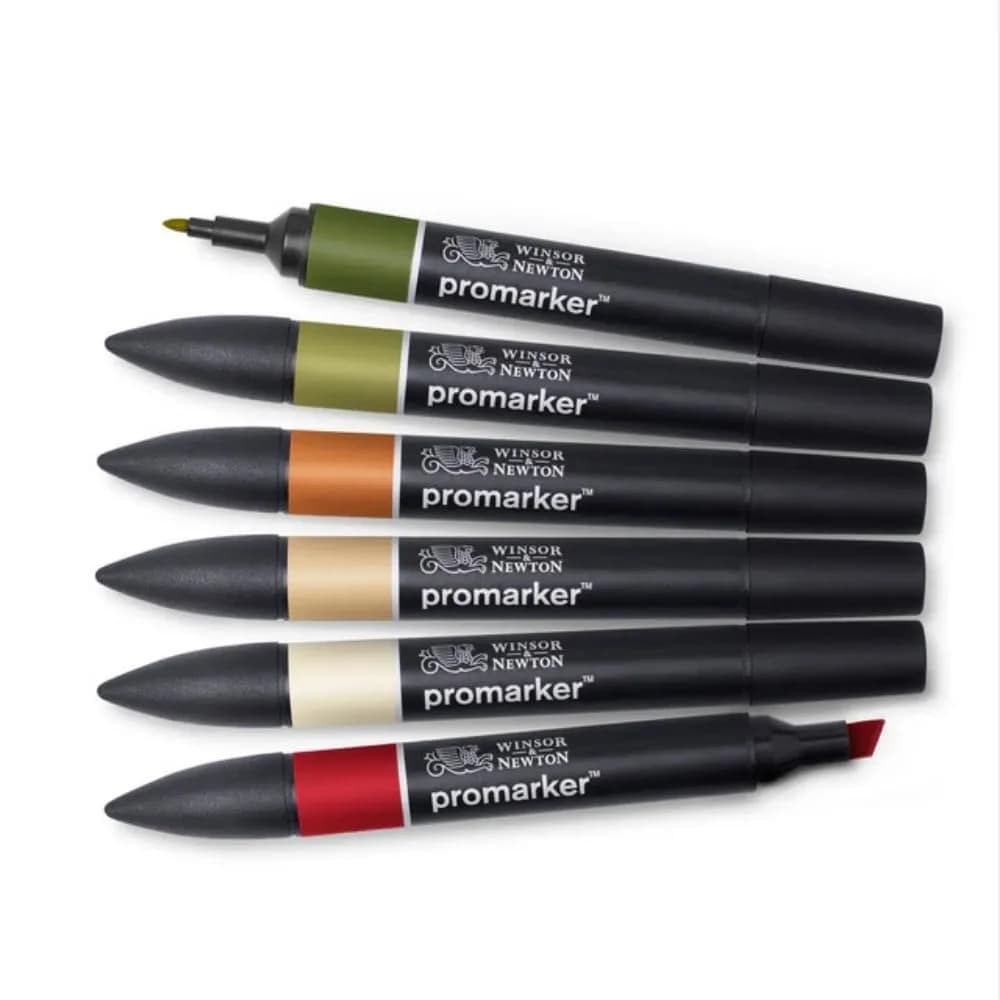 Winsor & Newton ProMarker Set, 6 Count, Landscape | Alcohol-Based Ink Markers for Drawing & Crafting - main product image