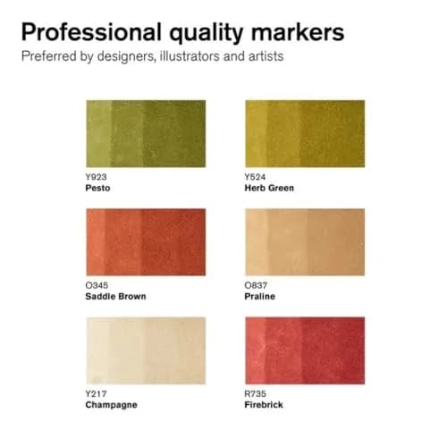 Winsor & Newton ProMarker Set, 6 Count, Landscape | Alcohol-Based Ink Markers for Drawing & Crafting thumbnail 2