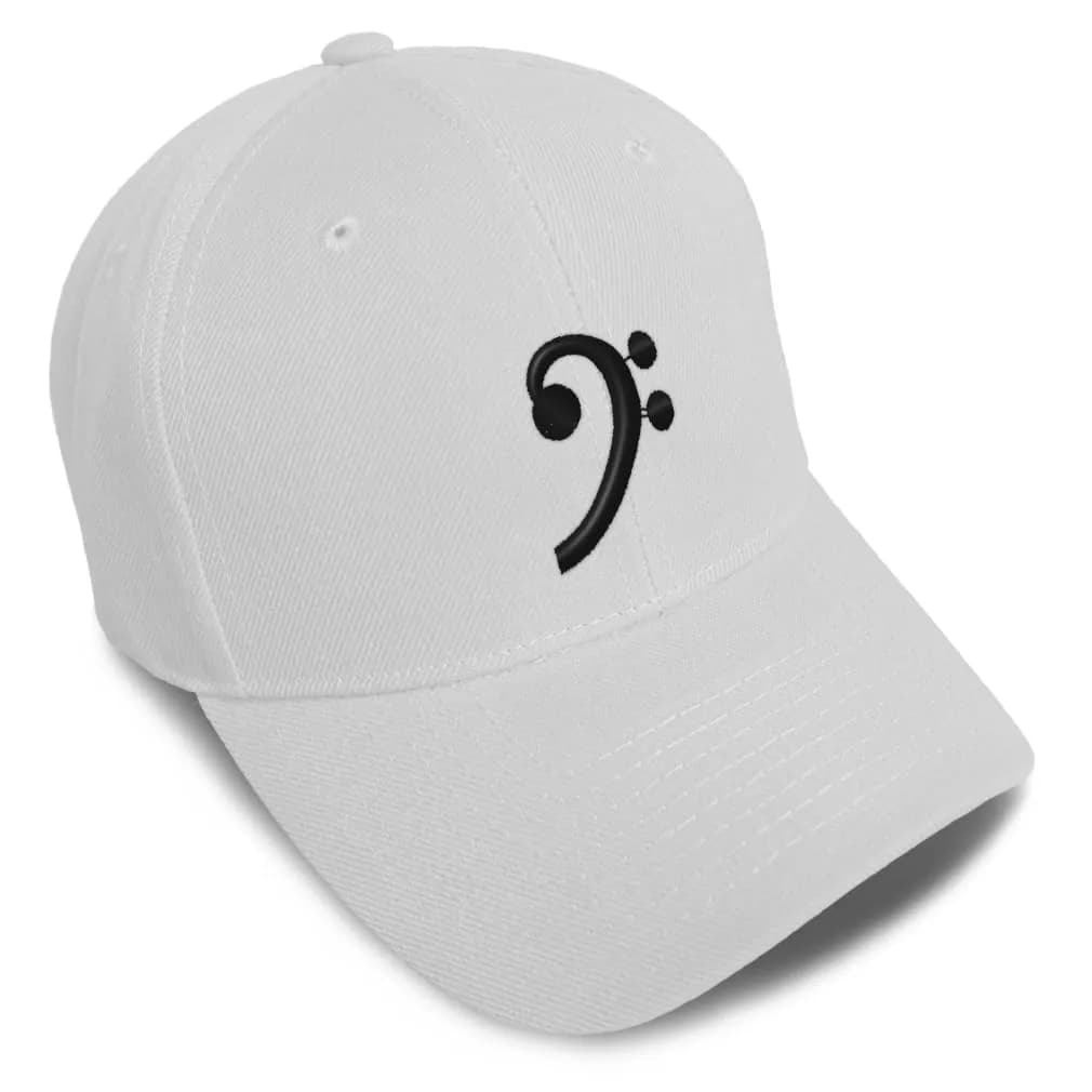 Speedy Pros Baseball Caps for Men & Women Embroidered Black Bass Clef | Adjustable Acrylic Fit