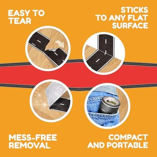 PlayTape Road Tape for Toy Cars - 4-Pack Asphalt Road (120 ft total) | Sticks to Flat Surfaces, No Residue thumbnail 5