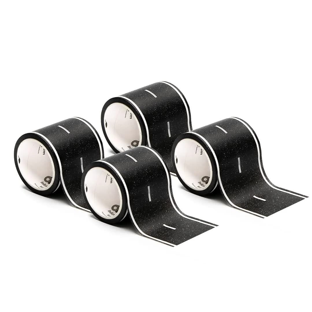PlayTape Road Tape for Toy Cars - 4-Pack Asphalt Road (120 ft total) | Sticks to Flat Surfaces, No Residue - main product image