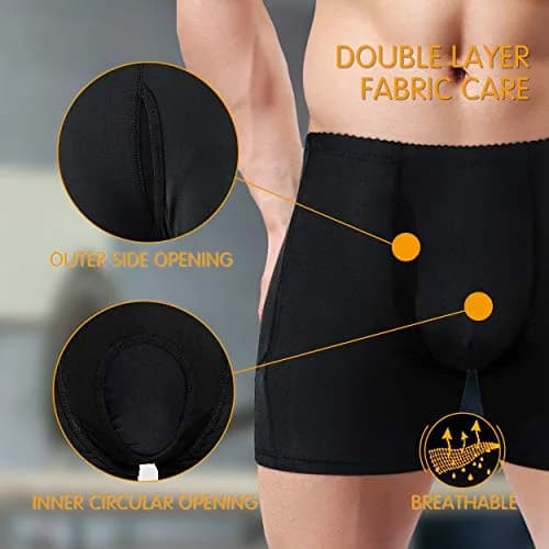 NonEcho Men Padded Underwear Briefs Boxers with Detachable Pads | Hip Enhancer & Butt Booster (70-120 chars) thumbnail 3