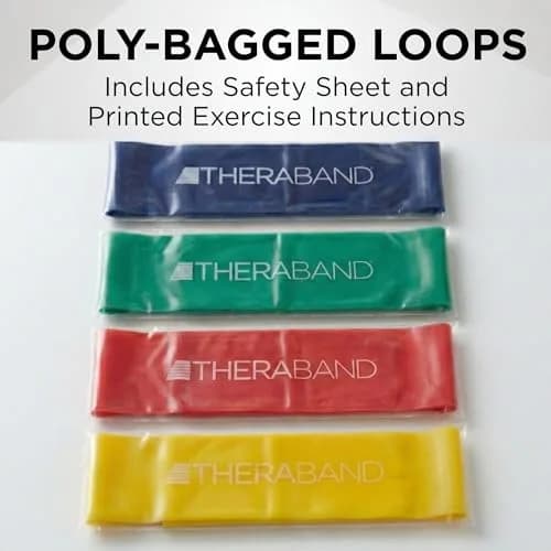 THERABAND Resistance Band Loop Set, 4-Piece, 8" x 3" | 4 Resistance Levels for Full Body Workouts thumbnail 9