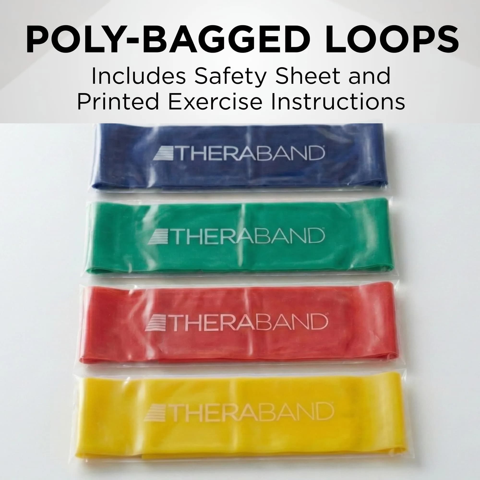 THERABAND Resistance Band Loop Set, 4-Piece, 8" x 3" | 4 Resistance Levels for Full Body Workouts - view 9