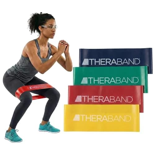 THERABAND Resistance Band Loop Set, 4-Piece, 8" x 3" | 4 Resistance Levels for Full Body Workouts thumbnail 2