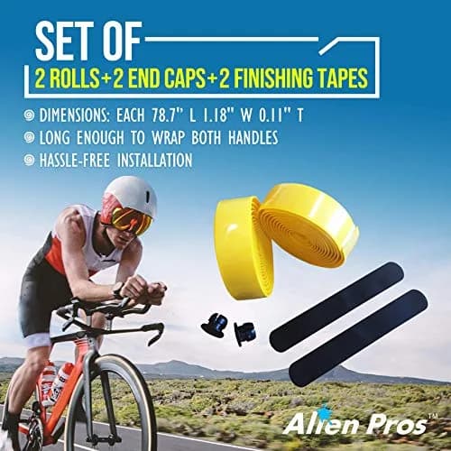 ALIEN PROS Yellow EVA Bike Handlebar Tape Set of 2 | Grips for Comfortable Rides thumbnail 4