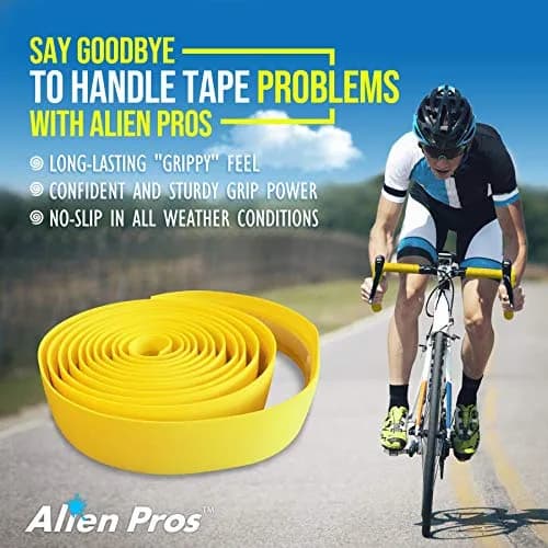 ALIEN PROS Yellow EVA Bike Handlebar Tape Set of 2 | Grips for Comfortable Rides thumbnail 3
