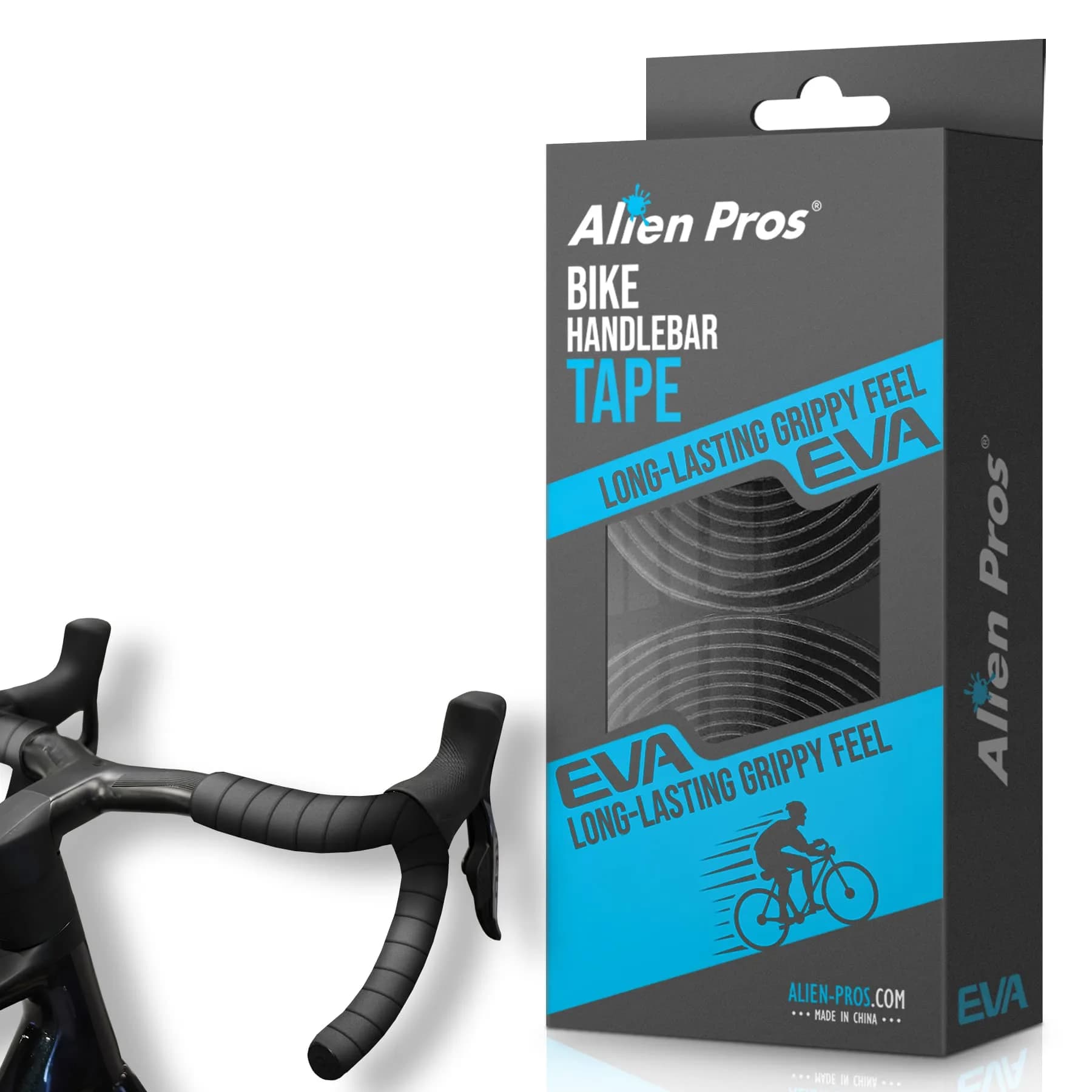 ALIEN PROS Bike Handlebar Tape EVA (Set of 2) Black | Grips Through All Weather Conditions