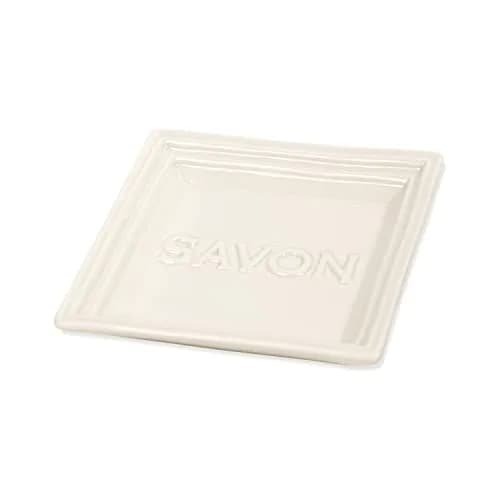 Pre de Provence Marseille Olive Oil Ceramic Soap Dish | Classic French Design, Keeps Bar Dry, 4.3" Square thumbnail 2