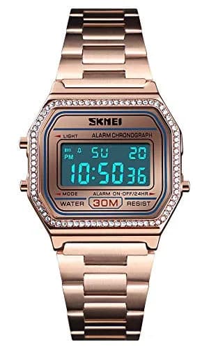 Gosasa Digital Unisex Sports Watch 33mm Rose Gold Waterproof Backlit thumbnail 1