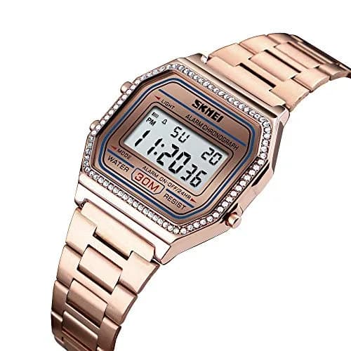 Gosasa Digital Unisex Sports Watch 33mm Rose Gold Waterproof Backlit thumbnail 2