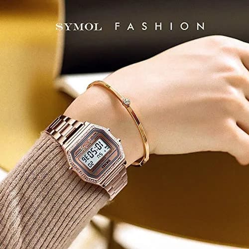 Gosasa Digital Unisex Sports Watch 33mm Rose Gold Waterproof Backlit thumbnail 3